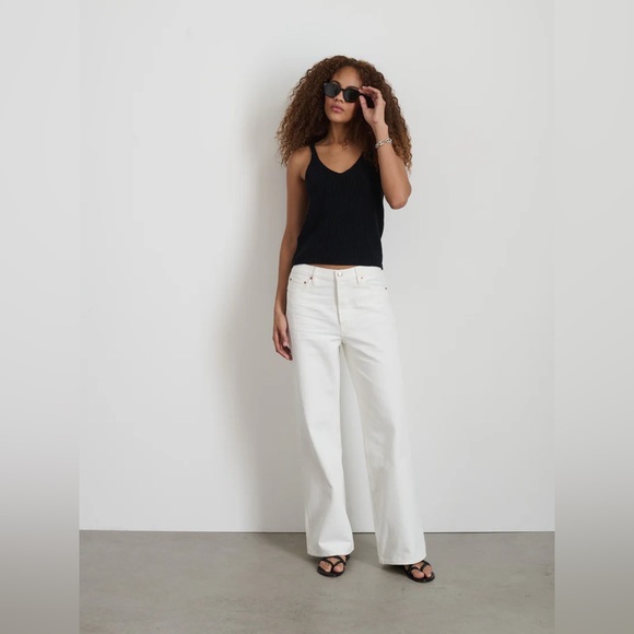 NWT Alex Mill Alex Wide Leg Jean in Sea Salt 25 - Picture 7 of 14